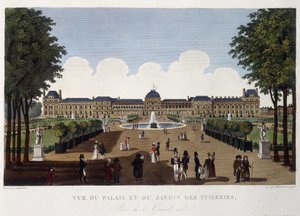 महल और ट्यूलरीज के बगीचे का दृश्य - कौरवोइज़ियर द्वारा "" Vues de Paris "" में द्वारा हेनरी कौरवोइज़ियर-वोइसिन