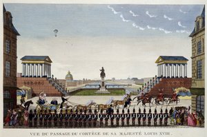 3 मई को उनके राजसी लुई XVIII के दल के मार्ग का दृश्य द्वारा हेनरी कौरवोइज़ियर-वोइसिन