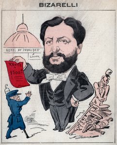 लुई बिज़ारेली फ्रांसीसी राजनीतिज्ञ (1836-1902) - "लेस होम्स डी'टुडे", पेरिस में हेनरी डेमारे द्वारा कार्टून