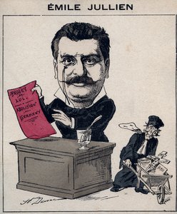 फिलिप एमिल जूलियन (1845-1912) का पोर्ट्रेट, फ्रांसीसी राजनीतिज्ञ - "लेस होम्स डी'टुडे" में हेनरी डेमारे द्वारा कार्टून, पेरिस