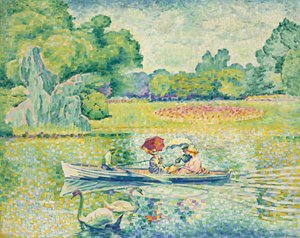 Bois de Boulogne में नौका विहार; Bois de Boulogne में नाव यात्रा, c.1899-1900 द्वारा हेनरी एडमंड क्रॉस