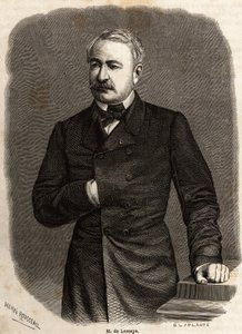 फर्डिनेंड डी लेसेप्स (1805-1894) के राजनयिक और उद्यमी, दो महत्वाकांक्षी परियोजनाओं के प्रमोटर: स्वेज और पनामा की नहरें, हेनरी रूसो द्वारा चित्रित, 1862 में पॉल मेरुउ द्वारा स्वेज नहर के लिए एक भ्रमण को चित्रित करने के लिए। "" में उत्कीर्णन