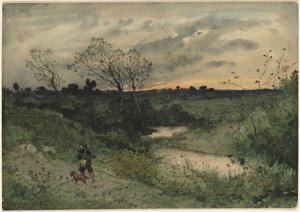 डॉन - हंटर विथ डॉग, 1882। द्वारा हेनरी जोसेफ हार्पनीज