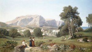 नेपल्स की खाड़ी में कैप्री द्वीप पर दृश्य में लेते हुए, 1853