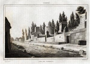 ला रूट डेस टोम्बेउक्स, एक पोम्पेई, "इटली सुरम्य" में, लैब्राउस्ट द्वारा उत्कीर्ण, एमेबल कोस्टे संपादक, पेरिस द्वारा हेनरी लेब्रॉस्ट