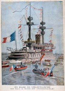 युद्धपोत के रूप में एक गेंद फॉर्मिडेबल, विलेफ्रेंश हार्बर, फ्रांस, 1896 द्वारा हेनरी मेयर