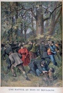 Bois de Boulogne, पेरिस, 1895 में gendarmes और नागरिकों के बीच लड़ाई द्वारा हेनरी मेयर