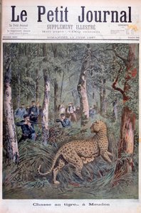 एक उत्तेजित तेंदुए का शिकार, मीदोन, पेरिस, 1897 द्वारा हेनरी मेयर