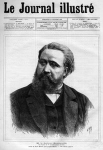 पोर्ट्रेट ऑफ़ डिज़ायर मैग्लॉयर बॉर्नविले (1840-1909), फ्रांसीसी डॉक्टर न्यूरोलॉजिस्ट - 1883 के "ले जर्नल इलस्ट्रियस" का कवर पेज - हेनरी मेयर द्वारा ड्राइंग (1844-1899) द्वारा हेनरी मेयर