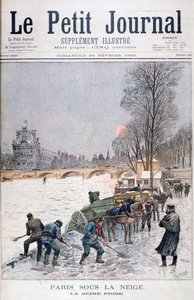 जमे हुए सीन, सर्दी, पेरिस, 1895