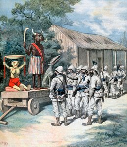 युद्ध की मूर्ति, काना, डाहोमी, अफ्रीका, 1892 द्वारा हेनरी मेयर