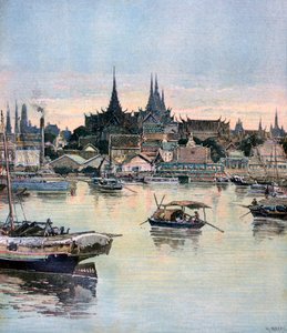 बैंकाक का दृश्य, 1893 द्वारा हेनरी मेयर