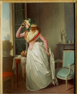 वुमन इन द आई पेंटिंग हेनरी निकोलस वैन गोर्प (1756-1819) 19वीं सदी के सूर्य द्वारा। 0,4x0,32 मीटर रूएन, म्यूसी डेस बेक्स आर्ट्स द्वारा हेनरी निकोलस वैन गोर्प