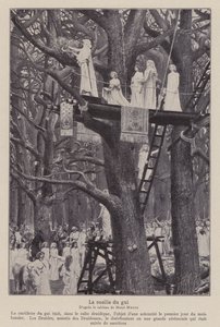 चंद्रमा के छठे दिन मिस्टलेटो काटने वाले ड्र्यूड्स (लिथो) द्वारा हेनरी-पॉल (बाद) मोट्टे