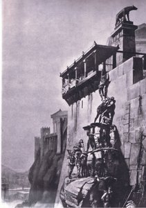 मैकमिलन स्कूल के पोस्टरों से रोम को बचाने वाला गीज़, c.1950-60s (लिथो)