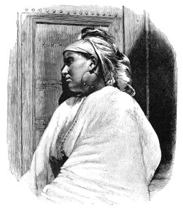 1895 में मोरक्को के टंगियर की एक अरब महिला।