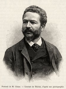 जूल्स क्लेन का पोर्ट्रेट (1856-1939), खोजकर्ता और राजनयिक, कहानी के लेखक। जूल्स क्लेन (1856-1939) द्वारा "मलेशिया में एक वर्ष" कहानी को चित्रित करने के लिए थिरिएट द्वारा उत्कीर्णन