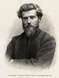 पॉल क्रैम्पेल का पोर्ट्रेट (1864-1891), मध्य अफ्रीका के फ्रांसीसी खोजकर्ता। अल्बर्ट नेबाउट (1862-1939) द्वारा 1890 में, एडौर्ड चार्टन (1807-1891) द्वारा निर्देशित, ले टूर डू मोंडे 1892 में, "ला मिशन क्रैम्पेल" कहानी को चित्रित करने के लिए हेनरी थ