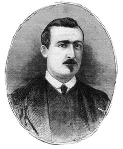 एंटोनी अल्फोंस चेसपोट का पोर्ट्रेट (1833-1905) उसी नाम की राइफल के आर्मरर और क्रिएटर - हेनरी डी मोंटौट द्वारा ड्राइंग द्वारा हेनरी डी मोंटौटा