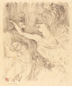 quot;पेरिस क्वि मार्चेquot; में गाइ और मीली द्वारा Henri de Toulouse Lautrec