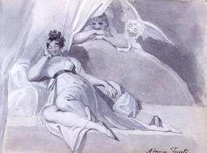 टाइटेनियास ड्रीम, c.1809-13 (पेंसिल और वॉश) द्वारा जोहान हेनरिक फुसली