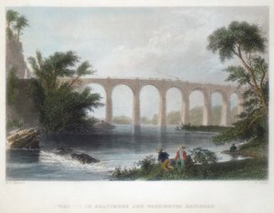 बाल्टीमोर और वाशिंगटन रेलमार्ग पर विएडक्ट, c1838 द्वारा हेनरी एडलार्ड