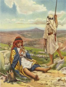 बेथलहम की पहाड़ियों पर चरवाहा जीवन (रंग लिथो) द्वारा हेनरी एंड्रयू हार्पर