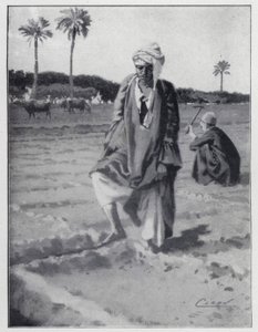 गिजेह, मिस्र (लिथो) में पैर से पानी पिलाना द्वारा हेनरी एंड्रयू हार्पर