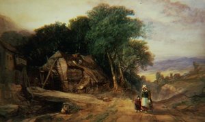 डार्टमूर की सीमाओं पर, c.1840 (कागज पर पानी के रंग का)