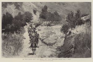 इंडियन फ्रंटियर राइजिंग, कैंप शेरानी, तोची वैली, हाइलैंडर्स डिफाइल नीचे मार्च करते हुए