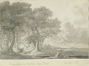 बर्टन-अपॉन ट्रेंट - स्टैपेनहिल: सेपिया ड्राइंग, एन डी [1788-1855] (ड्राइंग) द्वारा हेनरी कर्जन ऑलपोर्ट