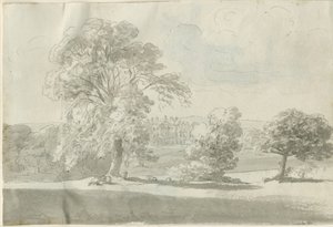 शेनस्टोन - लिटिल एस्टन हॉल: पेन एंड वॉश ड्रॉइंग, एन डी [1788-1855] (ड्राइंग) द्वारा हेनरी कर्जन ऑलपोर्ट