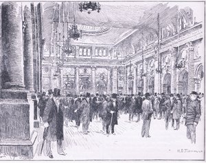 मैनचेस्टर में रॉयल एक्सचेंज के अंदर, 1900 के इंग्लैंड के कैसल्स हिस्ट्री से चित्रण द्वारा हेनरी एडवर्ड Tidmarsh