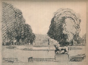 पुराने गिरे हुए पेड़ों के एक उदासीदार फ्रेम में, c1927, 1927 द्वारा हेनरी फ्रैंक्स वारिंग