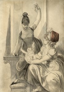 देश में माँ और उनका परिवार, 1806-1807 द्वारा जोहान हेनरिक फुसली