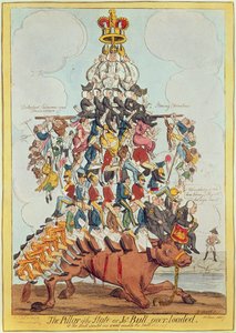 1819, 1827 में क्रुइशांक के बाद राज्य का स्तंभ या जॉन बुल ओवरलोडेड (22565 देखें)