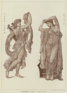 Terpsichore और Erato, हेनरी हॉलिडे द्वारा (उत्कीर्णन) द्वारा हेनरी हॉलिडे