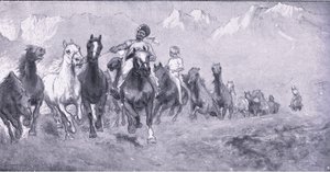 प्रेटोरिया के बाद, स्टेलेंस बोश की ओर ले जाने वाले भारतीय कुली: हारम्सवर्थ ब्रोस लिमिटेड द्वारा प्रकाशित गुरिल्ला युद्ध, 1901 द्वारा हेनरी इंग्लिस जोडेल शेल्डन विलियम्स