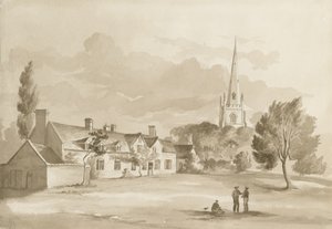 ब्रेउड चर्च: सीपिया ड्राइंग, 1844