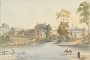 सीस्डन मिल: वाटर कलर पेंटिंग, एनडी [1844]