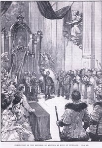 1868 ई। के राजा के रूप में ऑस्ट्रिया के सम्राट का राज्याभिषेक द्वारा हेनरी मैरियट पगेट