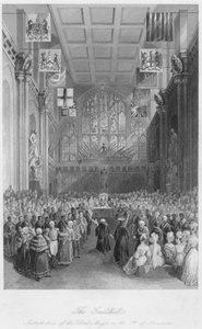 गिल्डहॉल। 8 नवंबर, 1818 को लॉर्ड मेयर की स्थापना द्वारा हेनरी मेलविल