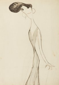 इरेने वनब्रुघ, संगीत हॉल स्टेज की श्रृंखला के लिए अध्ययन, c.1908 (कागज पर wc) द्वारा हेनरी ओस्पोवेट