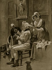 परेड की तैयारी, 1799, &39;हचिन्सन की कहानी ब्रिटिश राष्ट्र की कहानी&39; से चित्रण, c.1923 द्वारा हेनरी पायने