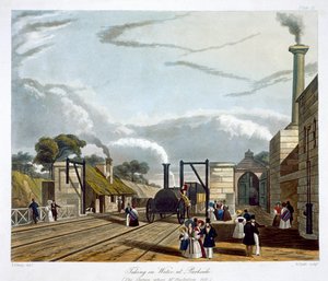 पार्कसाइड में पानी लेना, लिवरपूल और मैनचेस्टर रेलवे, 1833