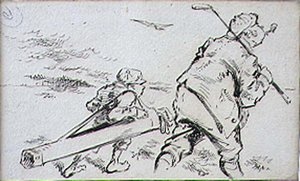 बम्बलिंग गोल्फर, 'ग्राफिक्स' पत्रिका, पब से चित्रण। c.1870 (लिथो)