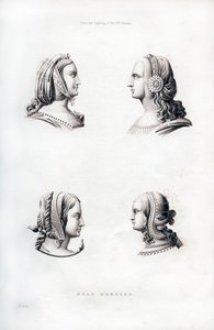 हेडड्रेस, 16 वीं शताब्दी की शुरुआत में, 1843। द्वारा हेनरी शॉ