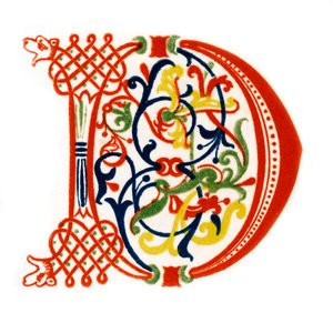 प्रारंभिक पत्र डी, 12 वीं शताब्दी के अंत में, 1843। द्वारा हेनरी शॉ