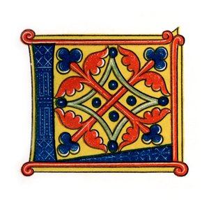 प्रारंभिक पत्र एल, 1843। द्वारा हेनरी शॉ