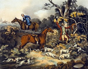 थॉमस सदरलैंड (1785-1838) 1817 (कलर लिथो) द्वारा उकेरी गई 'फॉक्स हंटिंग' से द डेथ